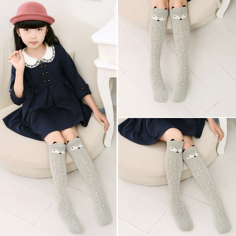 Calcetines bonitos de algodón para niños de dibujos animados, calcetines largos de algodón para bebés hasta la rodilla, calentadores de piernas, calcetines para niños y niñas de 3 a 12 años