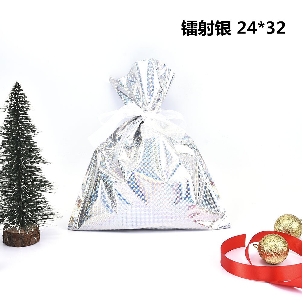 Christmas Sacks Drawstring Wrap Party Bag Storage Foil Bags Christmas Candy Bag: Q914