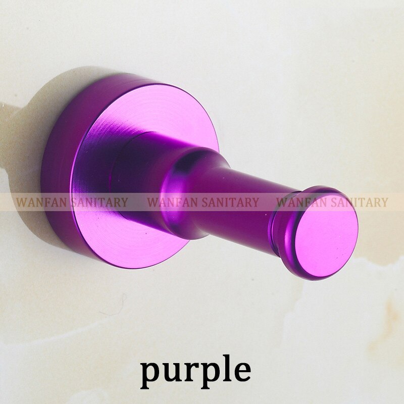 10 kleuren ruimte aluminium multi-color diy handdoek muur haak spijker badkamer keuken kleding sleutel kapstok tas hanger houder hj -0726: Paars