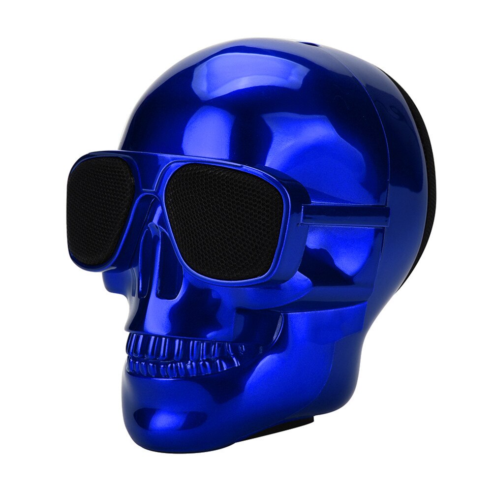40# Plating Skull Pattern Portable Wireless Bluetooth 3.0 Stereo Speaker With Hd Sound And Super Bass Compatible For Mp3 Phones