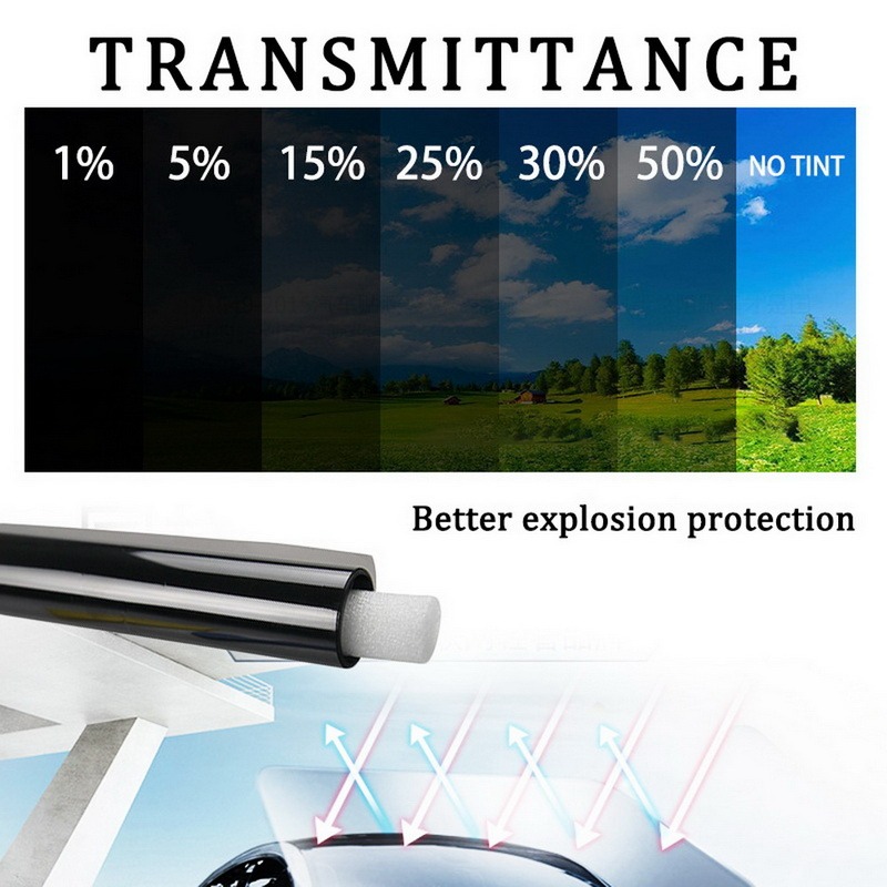 Car Sunshade 1/5/15/25/35/50 Percent VLT Window Tint Film Car Glass Sticker Sun Shade Film Summer UVProtctor Car Sticker Film