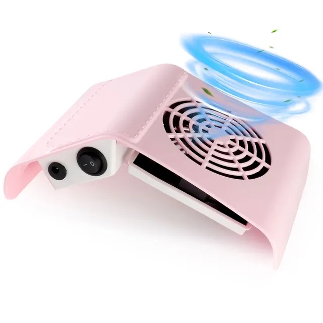 Nagelstofafscheider Stofzuiger Manicure Machine Tools Sterk vermogen Geluidsarm Nail Art Tool Nagelstofzuiger: Roze / EU