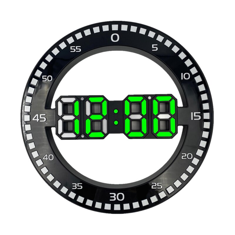LED Digital Wall Clock Round Electronic Alarm clock Date Automatic Backlight Table Desktop Home Decoration Stand hang 3D Clocks