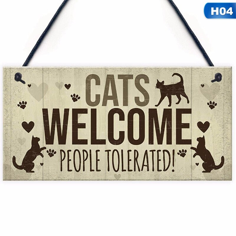 Trä vänskap katt husdjur tag graverad katt livet är bättre med katt tag inspirerande husdjur taggar för kattälskare: H04