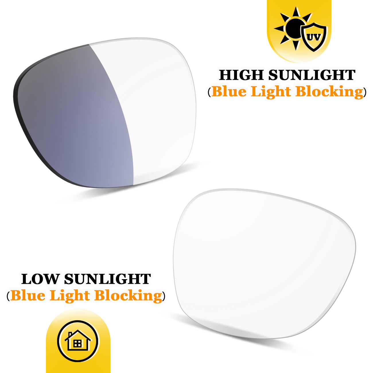 Fotochromatische premium vervangingslenzen voor meta wayfarer (gen 1) rw4006 ( gen 2) rw4012 50mm ai-brillen – niet-gepolariseerd): Blauw