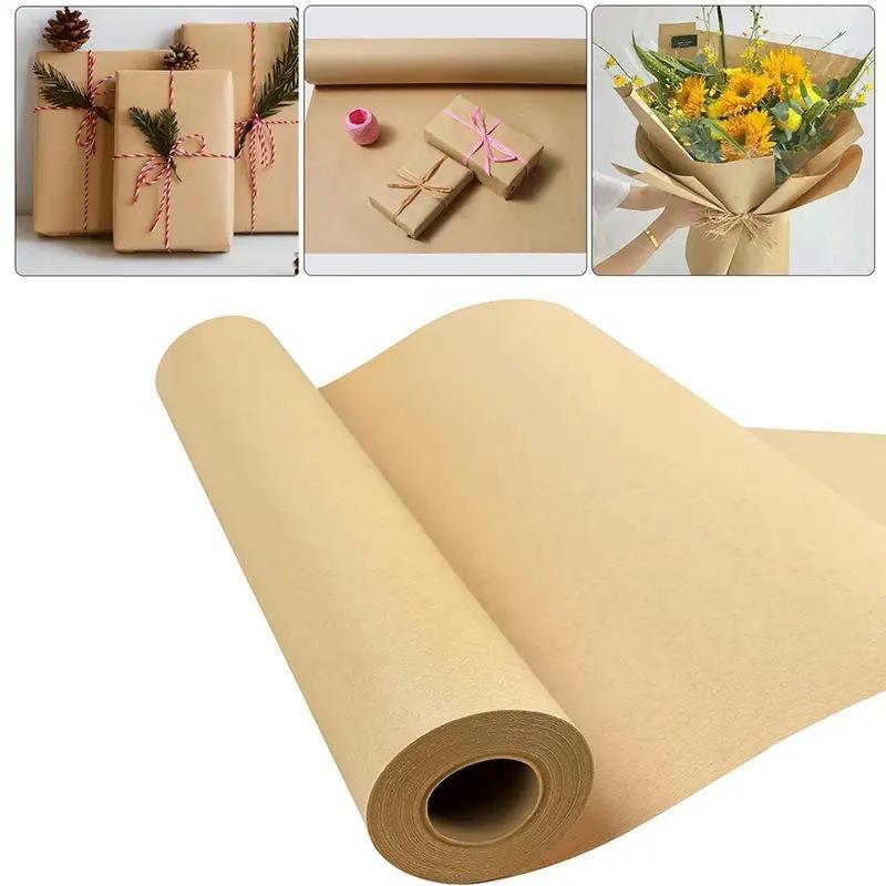 Rollo de papel Kraft marrón de 10M para envolver , embalaje móvil, arte, artesanía, papel de de biodegradable, envoltura de embalaje gruesa