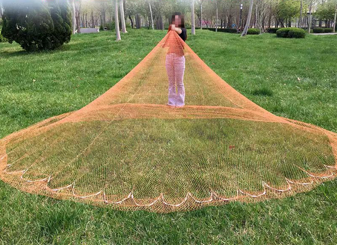 Red de fundición con bolsillo inferior de 2,5 m/3m/3,5 m, plomada de acero tradicional, herramienta de pesca