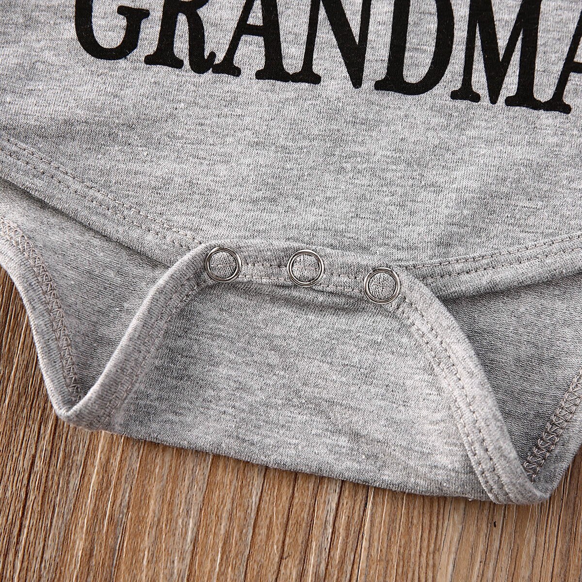 Summer 0-18M Newborn Baby Boys Girls LOVE MY GRANDMA Letter Print Short Sleeve Bodysuit Gray Infant Toddler Outfits