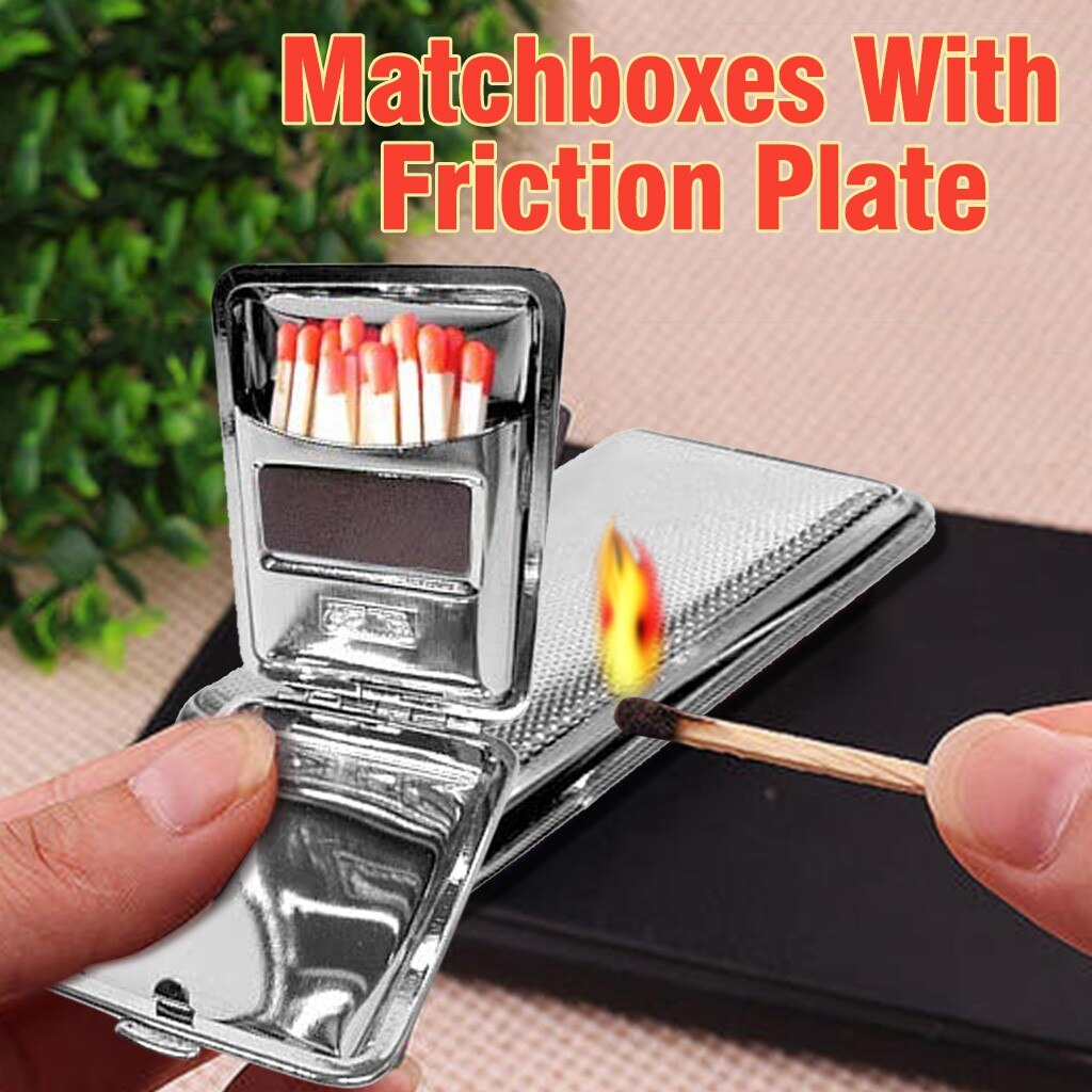 top selling Stainless Steel Matchboxes With Friction Plate To Open And Close With One Button Support: Default Title