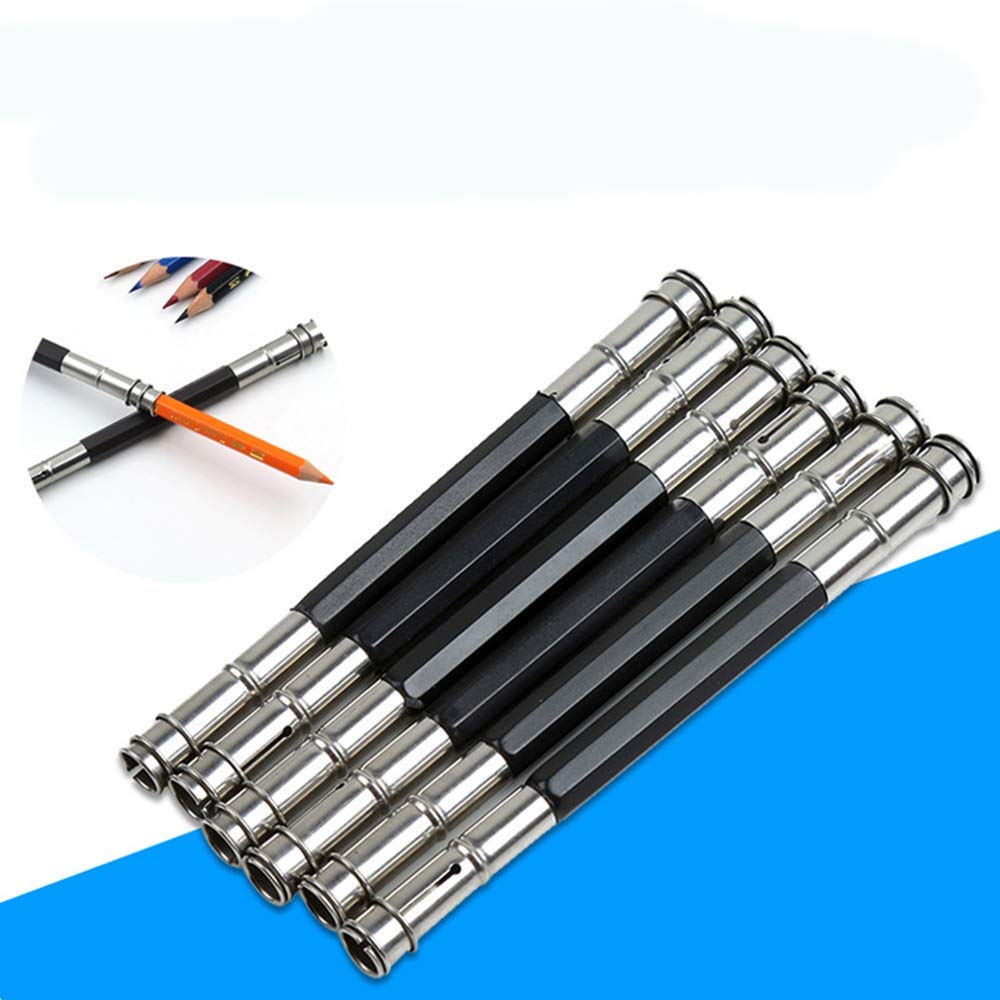 Adjustable Dual Head Extender Pencil Holder Lengthener Pencil Art Craft Hobby Makeup Eyeliner Pencil Sketch Write Drawing Tool