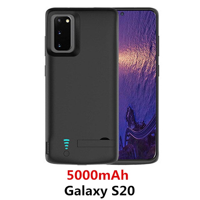 Power Bank Case For Samsung S20 Plus S20+ Battery Case Extenal Battery Charging Case For Samsung Galaxy S20 Ultra Powerbank Case: S20 Black