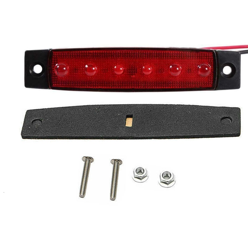 30 stk 24v 6 led lys rød hvit gul lastebil henger pickup lastebil bil sidemarkeringsblinklys 24v campingvogn traktor