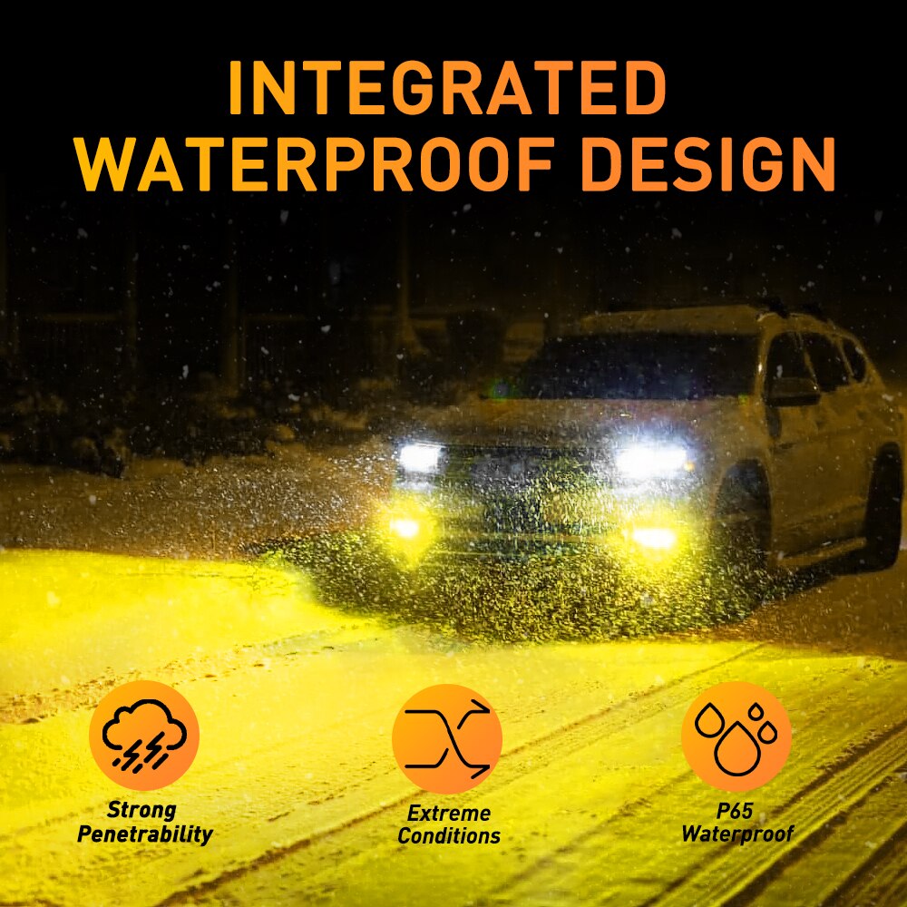 OXILAM 2X H11 H8 Car LED Bulbs Dual Color Driving Lamp Fog Light Bulb For Chevrolet Cruze Camaro Sonic Spark Equinox