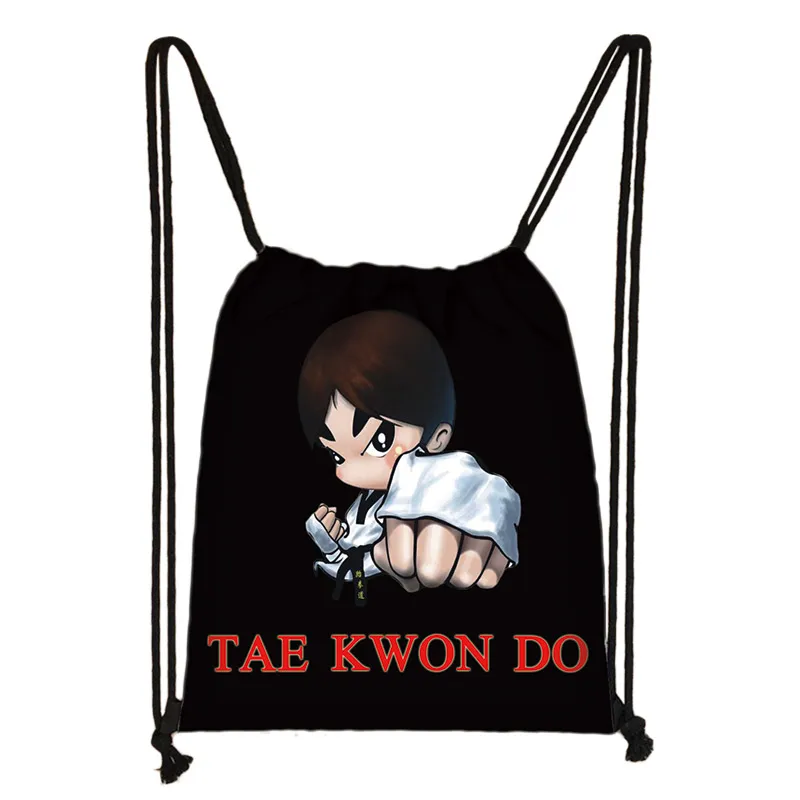 Fajne Martial Taekwondo/kocham Judo/torba ze sznurkiem chłopcy dziewczęta moda torby do przechowywania plecak dla nastolatków mężczyzna plecak podróżny: skdrd15