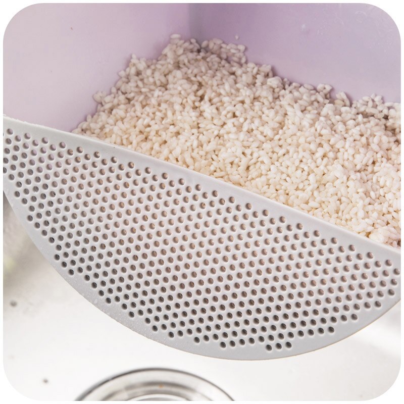 Kitchen Panning Basket ABS Anti-Slip Water Drainer Fruit Basket Wash Rice Sieve With Handle Kitchen Cleaning Tools 30*24*14cm