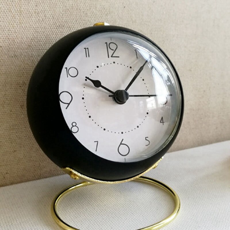 2 stk lydløst vækkeur timer metal metal vækkeur klassisk vækkeur desktop alarm, pink & sort