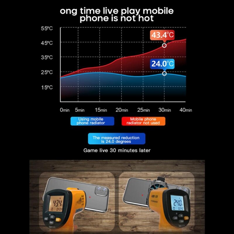 G6 Radiator Mobile Phone Live Broadcast Portable Peripherals Air-Cooled Cooling, Arbitrarily Matched With Chicken Button