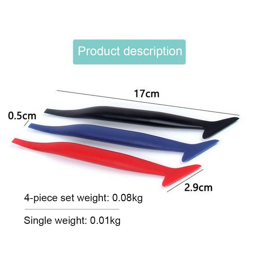 Car Scraper Tool Kit Car Film Tool Trimming 4-piece Set of Gap Rubber Strip Processing Color Changing Film Trimmer Edge Scraper