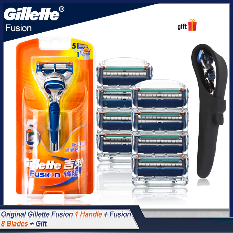 Original Gillette Verschmelzung Rasierer für Männer Gesicht Haar Bart Rasieren manuelle Rasierer Kassetten Ersatz Rasierer Köpfe 5 Schichten Klingen