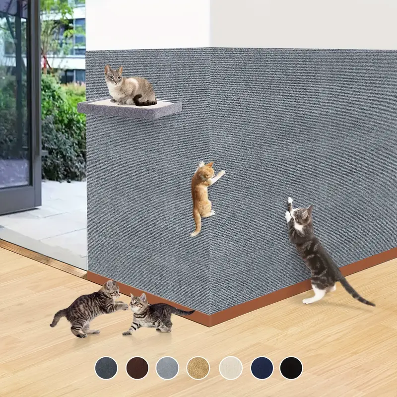 Self-Adhesive Cats Scratch Board Wall Anti Cat Scratch Carpet Mat Trimmable Cat Carpet Prevent Cat Scratcher Furniture Protector: M / green