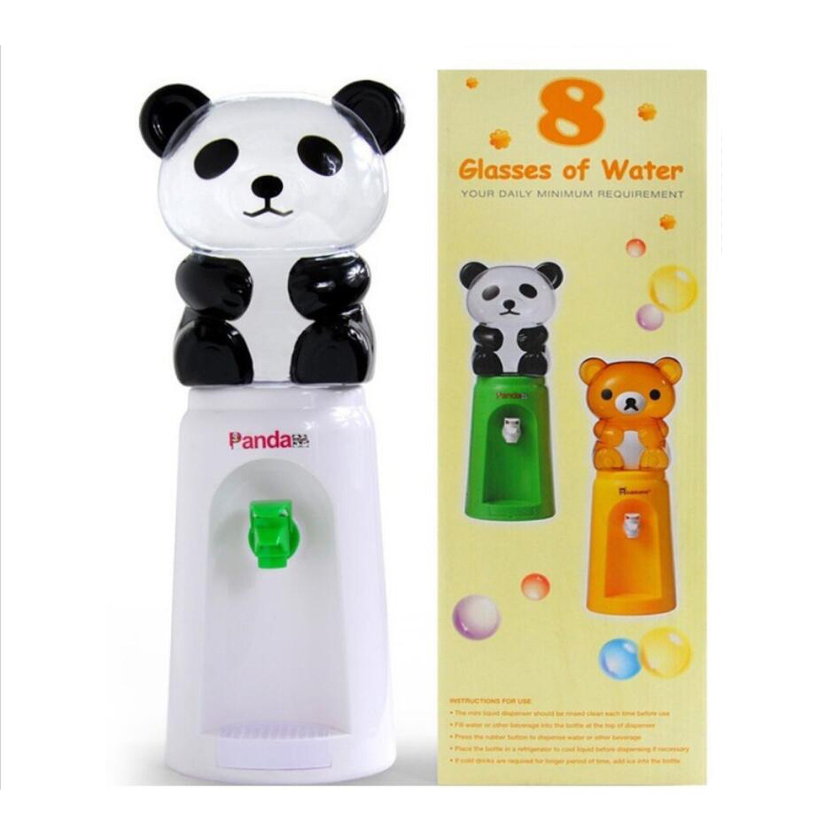 4# Mini Water Dispenser Cartoon Dormitory Office Water Dispenser Hand Press Water Pumps Cartoons Children Kids Water Bottle