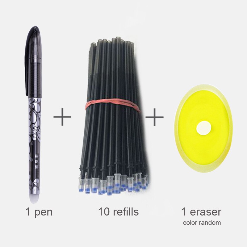 Erasable Pen 0.5 Mm Blue Black Color Ink Writing Gel Pens Washable Handle For School Office Stationery Supplies: 3