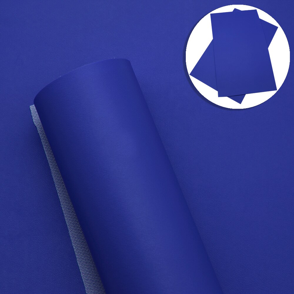 Royal Blue Series Faux Leather Sheets Solid Color Synthetic Leather Fabric Shimmer Glossy for DIY Handmade Materials Crafts: 1091567008