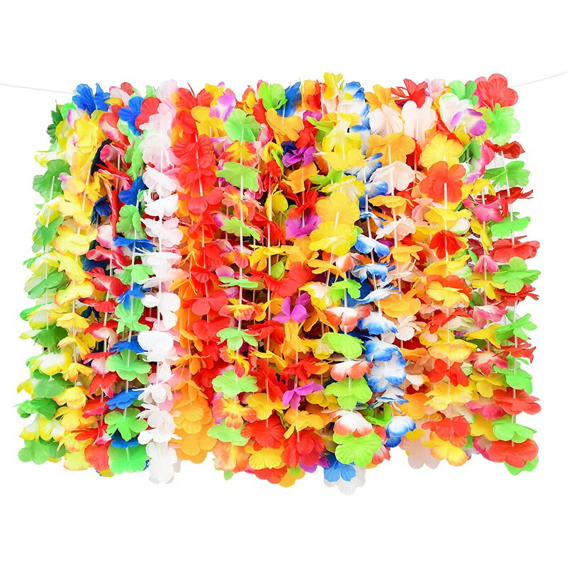 Oblique Unique® Hawaii Blumenketten – 12 Stück, Bunt – Perfekt Für Strand, Sommerparty & Motto-Party