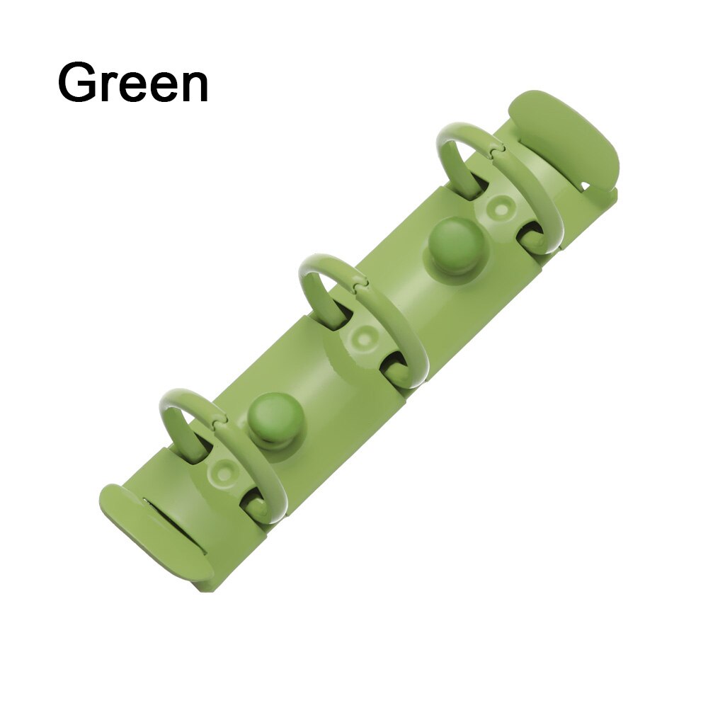 3 Holes Notebook Binding Hoops Binder Clip Colorful Metal Spiral Rings File Folder Refillable Office Supplies Stationery: green