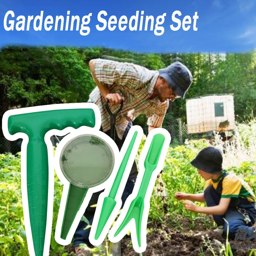4Pcs Gardening Seeding Set Seeding Device Seedling Transplanter Greenhouse Home Hole Punch Drilling Vegetable 4.24