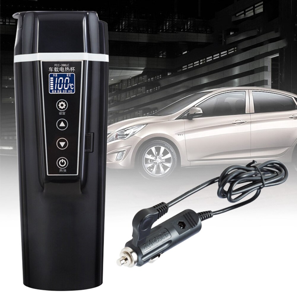 400ml kogende vand kedel drikke temperatur display berøringskontrol universal 12v 24v bil varmekop bærbar elektrisk