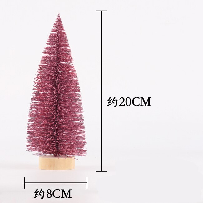 Juledekoration julebord med lyserød fyrnål sprinkler mini juletræ: 20cm