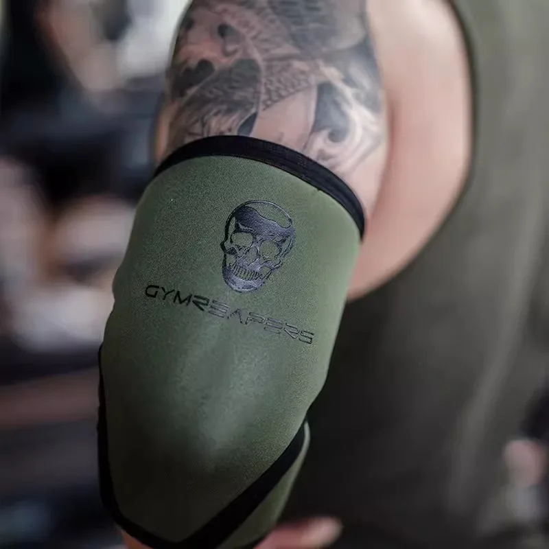 5 mm Ellenbogenhülse für Fitnesstraining, Herren und Damen, Bankdrückenschutz, Sport, atmungsaktiv, elastisch, Ellenbogenschützer für Bodybuilding