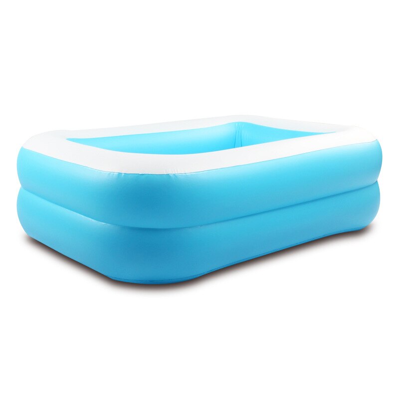 Blue And White Swimming Pool Family Inflatable Swimming Pool Baby Bath Tub Toy Thickened Bubble Bottom Swimming Pool: 1.2m