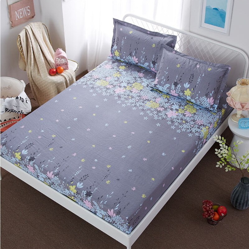 Purple Flower Mattress Cover 180x200 Single Mattress Protector Bed Bug Proof Dust Mite Mattress Pad Cover for Mattress 45: Purple / 180x200x30cm