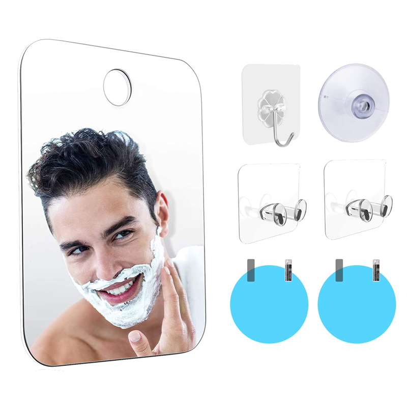Acryl Anti Fog Spiegel Douche Scheren Fogless Spiegel Wasruimte Reisaccessoires Voor Vrouwen Make-up Man Scheren Badkamer Gereedschap: YELLOW