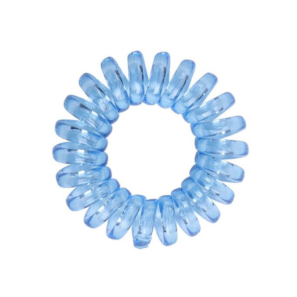 Bandeau élastique transparent pour cheveux, 1 pièce, pour femmes, en spirale, corde de téléphone, accessoires pour cheveux: Dark Blue