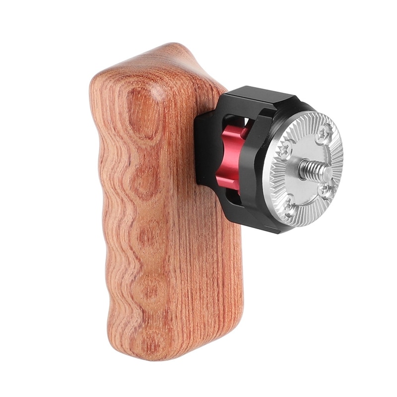 Camera Houten Handlegrip Met M6 Arri Duimschroef Verbinding Mount Connector Voor Dslr Camera Cgae (Rechts)