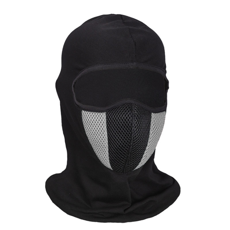 Cagoule respirante pour Moto, masque complet, capuche pour casque de cyclisme, cou d'équitation, accessoires de Moto: GRIS