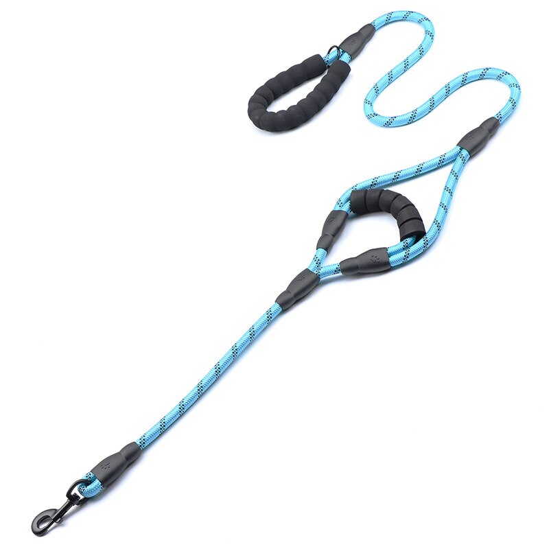 Hondenriemen Outdoor Reizen Dog Training Chain Heavy Duty Dubbele Handvat Lood Voor Meer Controle Nylon Touw Training Dual Handvat: sky blue / 150cmX1.2cm