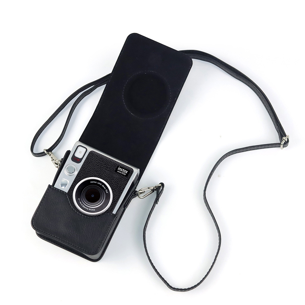 Torba na aparat Fujifilm Instax Mini EVO Instant Film Camera Case PU Leather Soft Silicone Cover Bag z paskiem na ramię