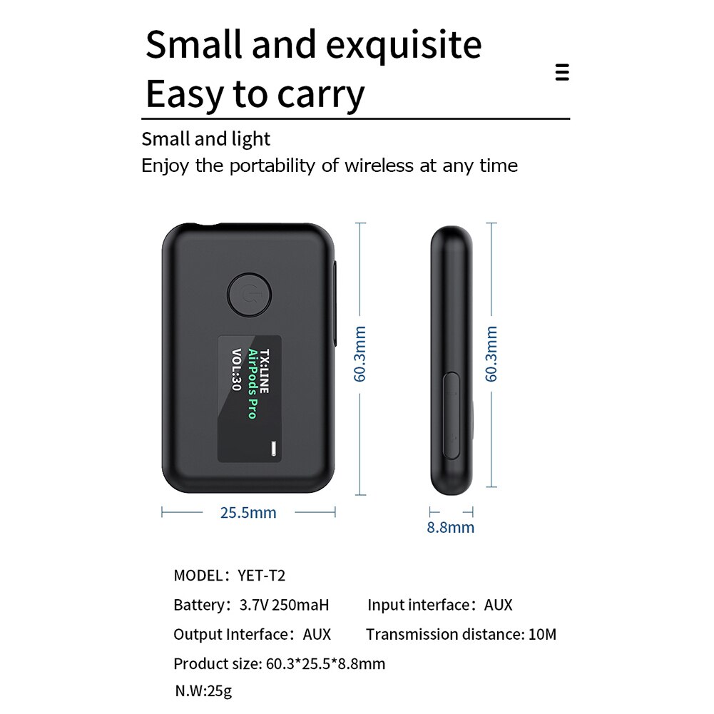 Bluetooth-compatible Adapter Dongle AUX Transmitter Receiver for PC Car Headphones Speaker Network Extender Extension Cable