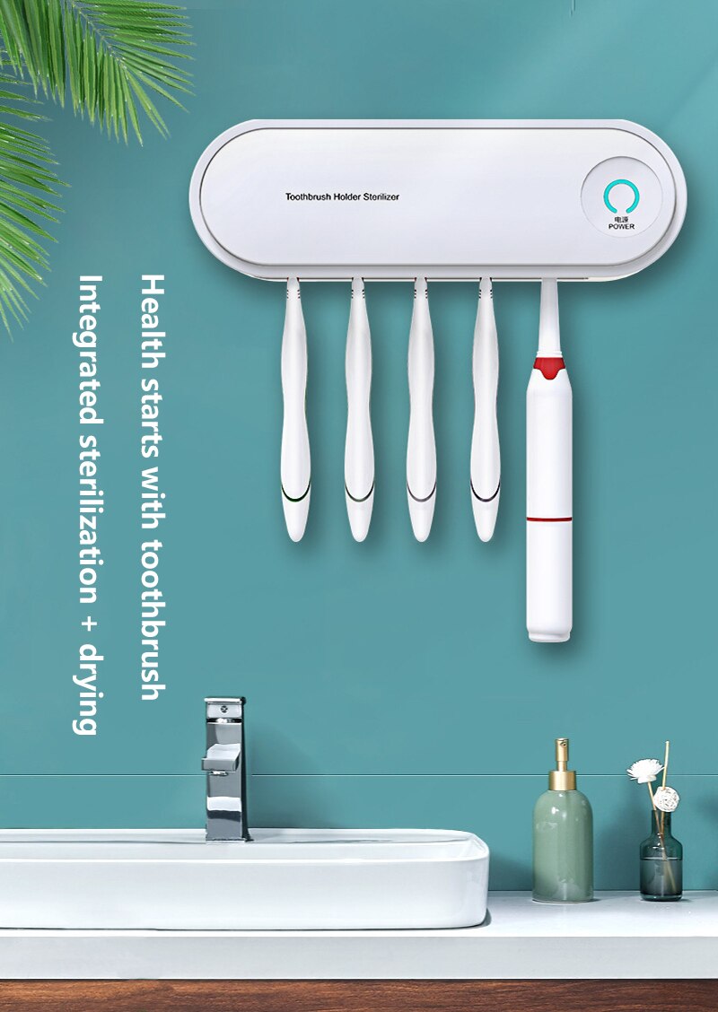 2 In 1UVC Ultraviolet Tandenborstel Sterilisator Automatische Tandpasta Dispenser Tandenborstel Houder Tandpasta Knijper