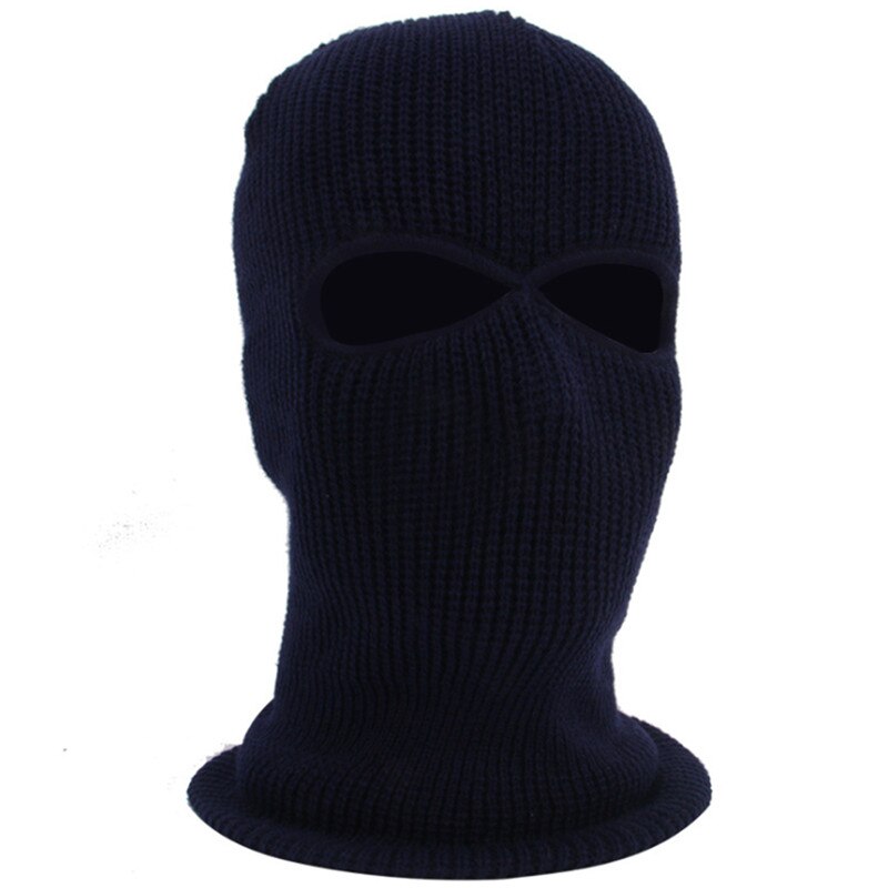 Femmes hommes coupe-vent tricot cou hiver Ski masque complet temps froid Sports de plein air cagoule chapeau masque: Bleu