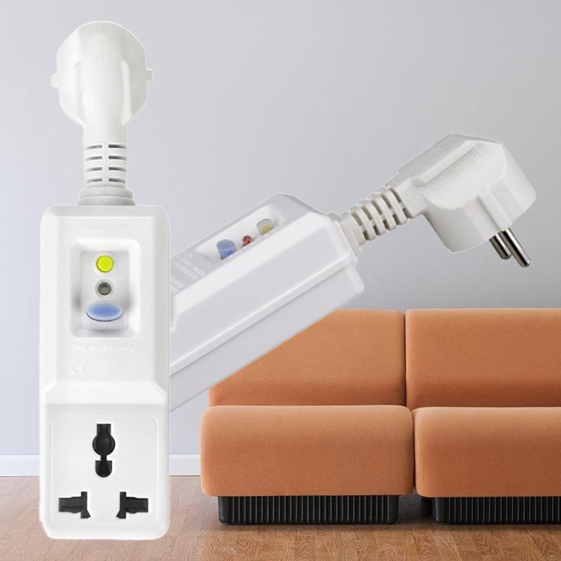 EU 16A Socket Adaptor Home Circuit Breaker Cutout Plug Safety Leakage Protection Trip Switch Power Tools