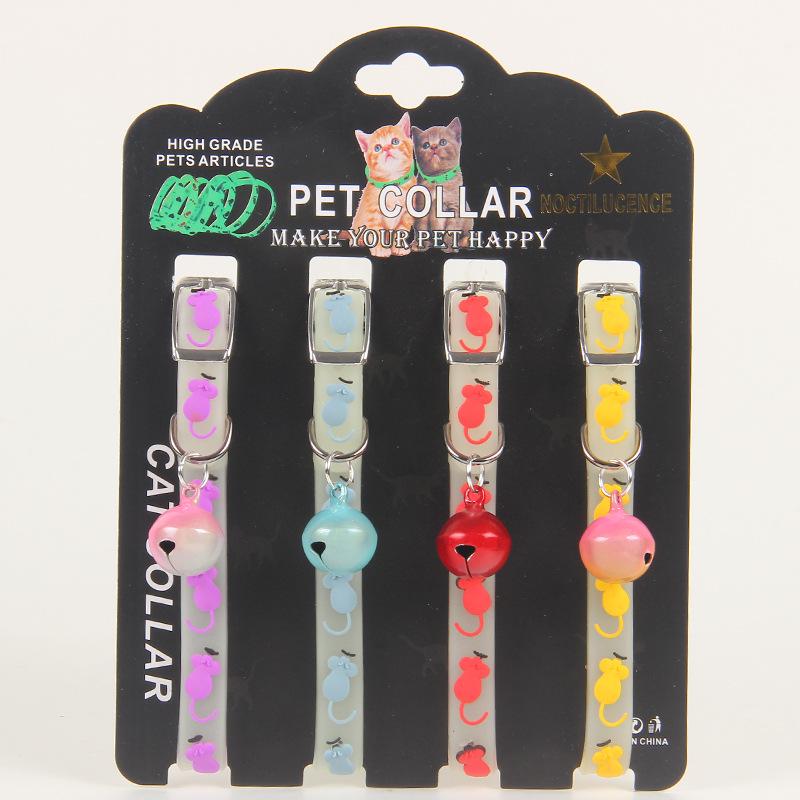 Lichtgevende Kat Kraag Voor Kleine Honden Puppies Kat Rubber Kraag Dierbenodigdheden Product Verstelbare Kerst Decoratie: 4 big bells
