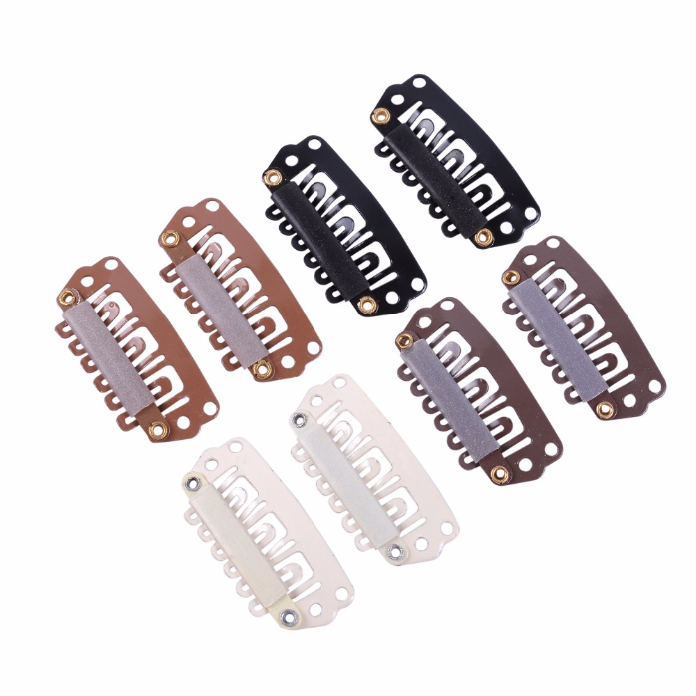 50 Uds. De pinzas en forma de U para extensiones de cabello, Clip de Metal con parte trasera de silicona, Clips para peluca, accesorios para peluca