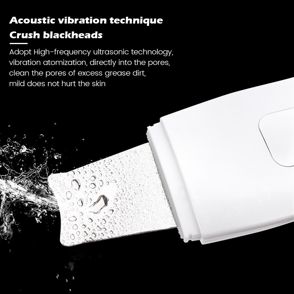 Ultrasonic Skin Scrubber Blackhead Remover Face Scrubber Cleanser Facial Pore Cleaner Face Lifting USB Face Skin Scraper Peeling