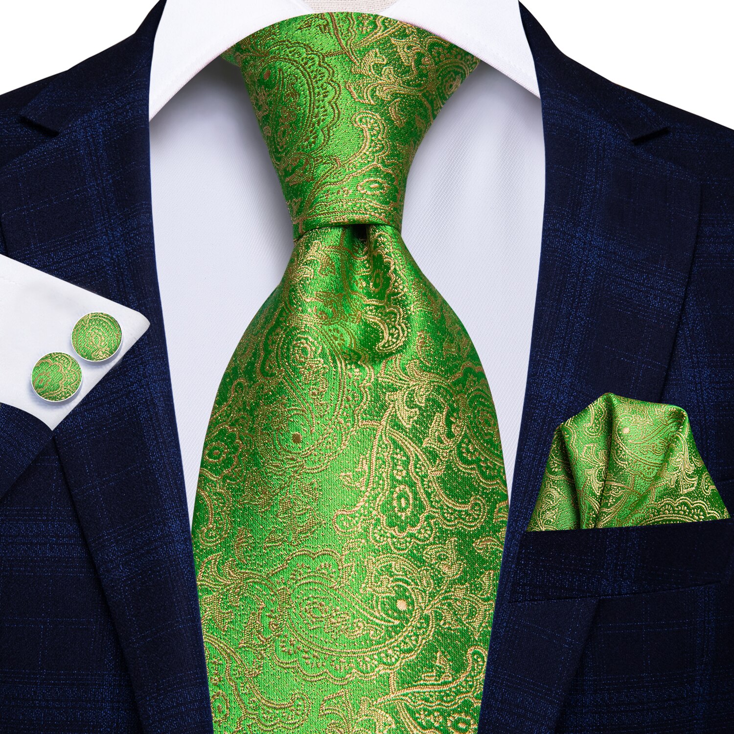 Hallo-Krawatte Grün Neue -Geschäft Paisley 100% Seide herren Krawatte Krawatte 8,5 cm Krawatten für Männer Formale luxus Hochzeit Gravata