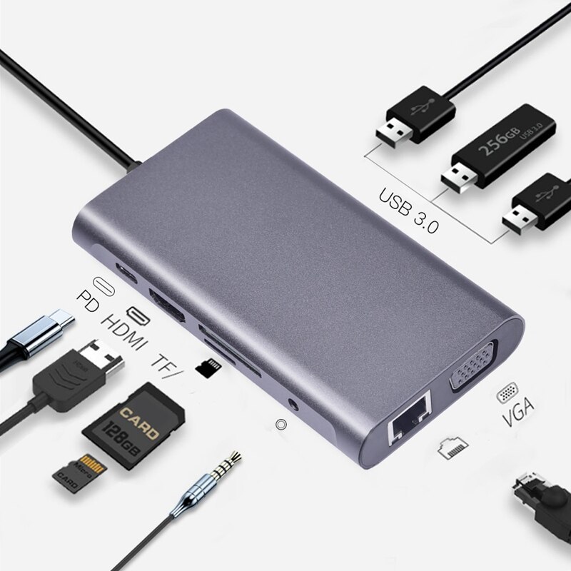 Multifunctional Docking Station Type-C 10-In-1 HUB USB Notebook Docking Hub Hub Type C Adapter Docking Station